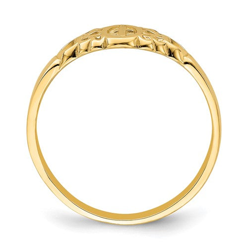 14k Yellow Gold Cross Ring