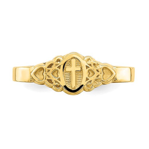 14k Yellow Gold Cross Ring