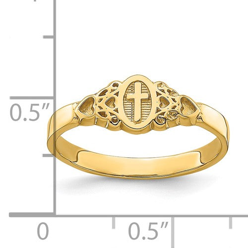 14k Yellow Gold Cross Ring