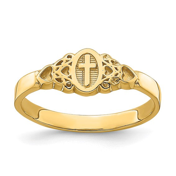 14k Yellow Gold Cross Ring