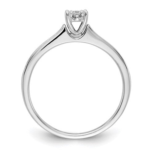 14k White Diamond Promise Ring
