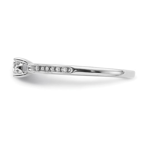 14k White Diamond Promise Ring