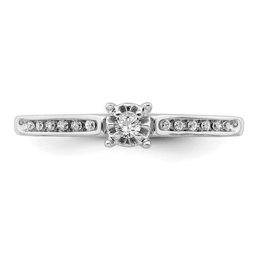 14k White Diamond Promise Ring