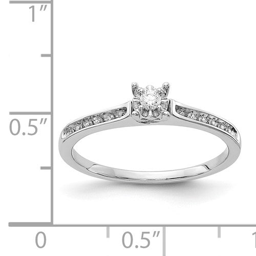 14k White Diamond Promise Ring