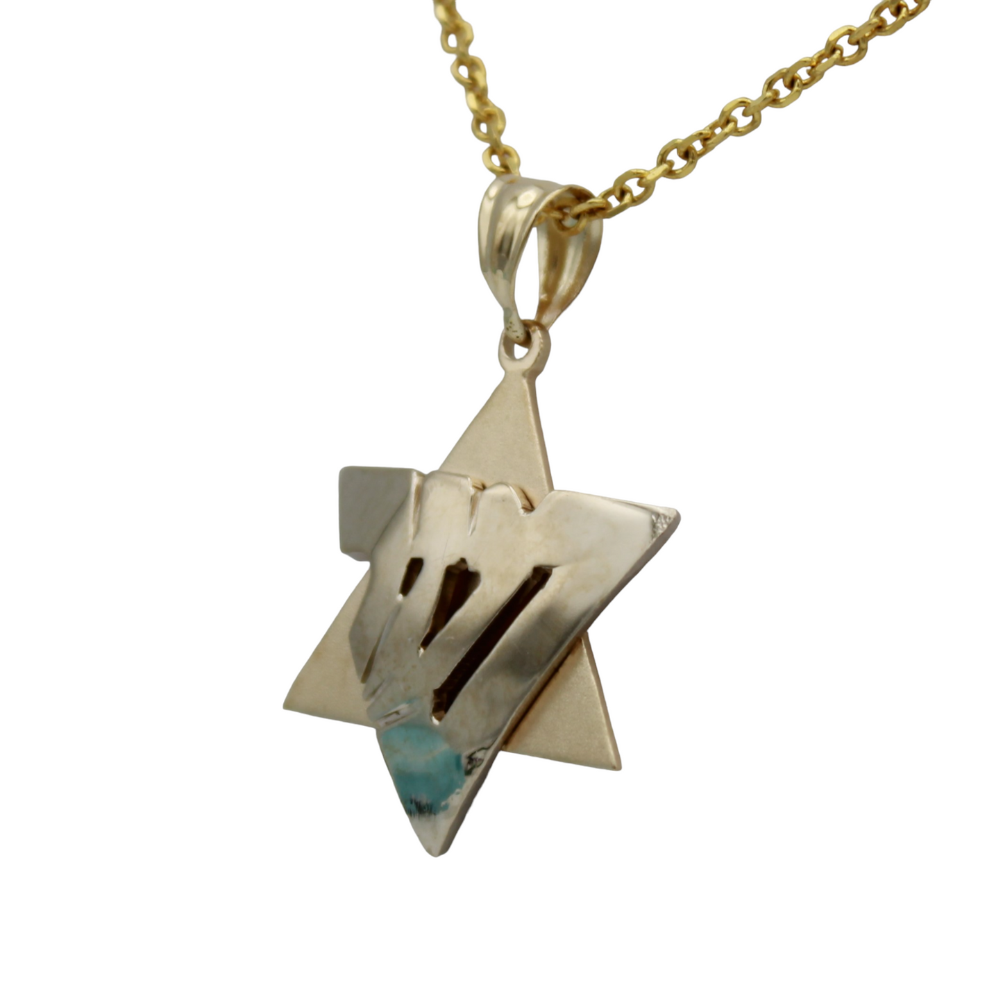 14k Two-Tone Star of David Pendant