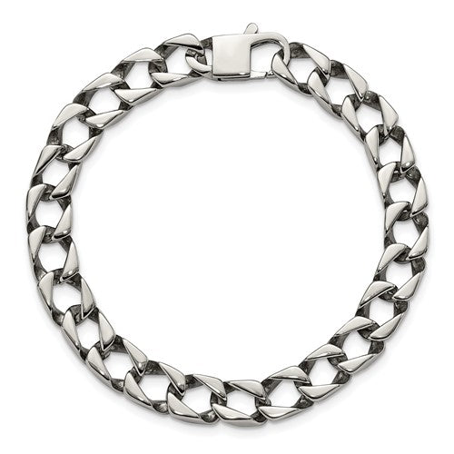 Stainless Steel Polished Square Link Bracelets 8.5 Inches