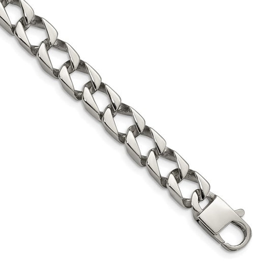 Stainless Steel Polished Square Link Bracelets 8.5 Inches