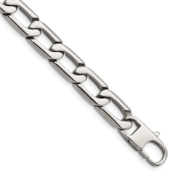 Stainless Steel Polished Open Link Bracelet 8.5 Inches