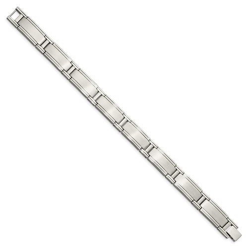Stainless Steel Brushed & Polished Link Bracelets 9.5 Inches