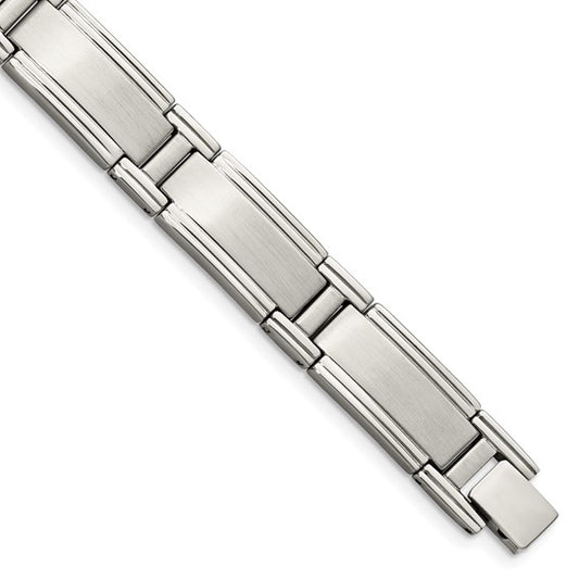 Stainless Steel Brushed & Polished Link Bracelets 9.5 Inches