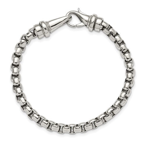 Stainless Steel Polished Box Link Bracelets 8.5 Inches