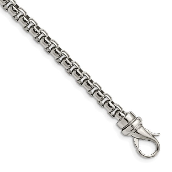Stainless Steel Polished Box Link Bracelets 8.5 Inches