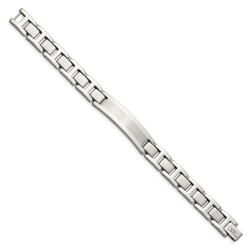 Stainless Steel Brushed & Polished ID Bracelet 8.25 Inches
