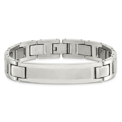 Stainless Steel Brushed & Polished ID Bracelet 8.25 Inches