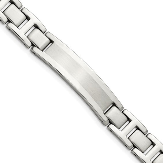 Stainless Steel Brushed & Polished ID Bracelet 8.25 Inches