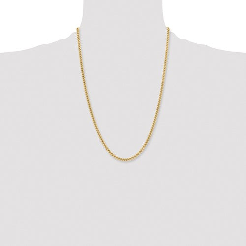 Stainless Steel Yellow IP Plated Gold-Tone Round Curb Chains 4 mm