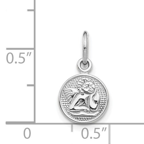 14k White Gold Angel Charm