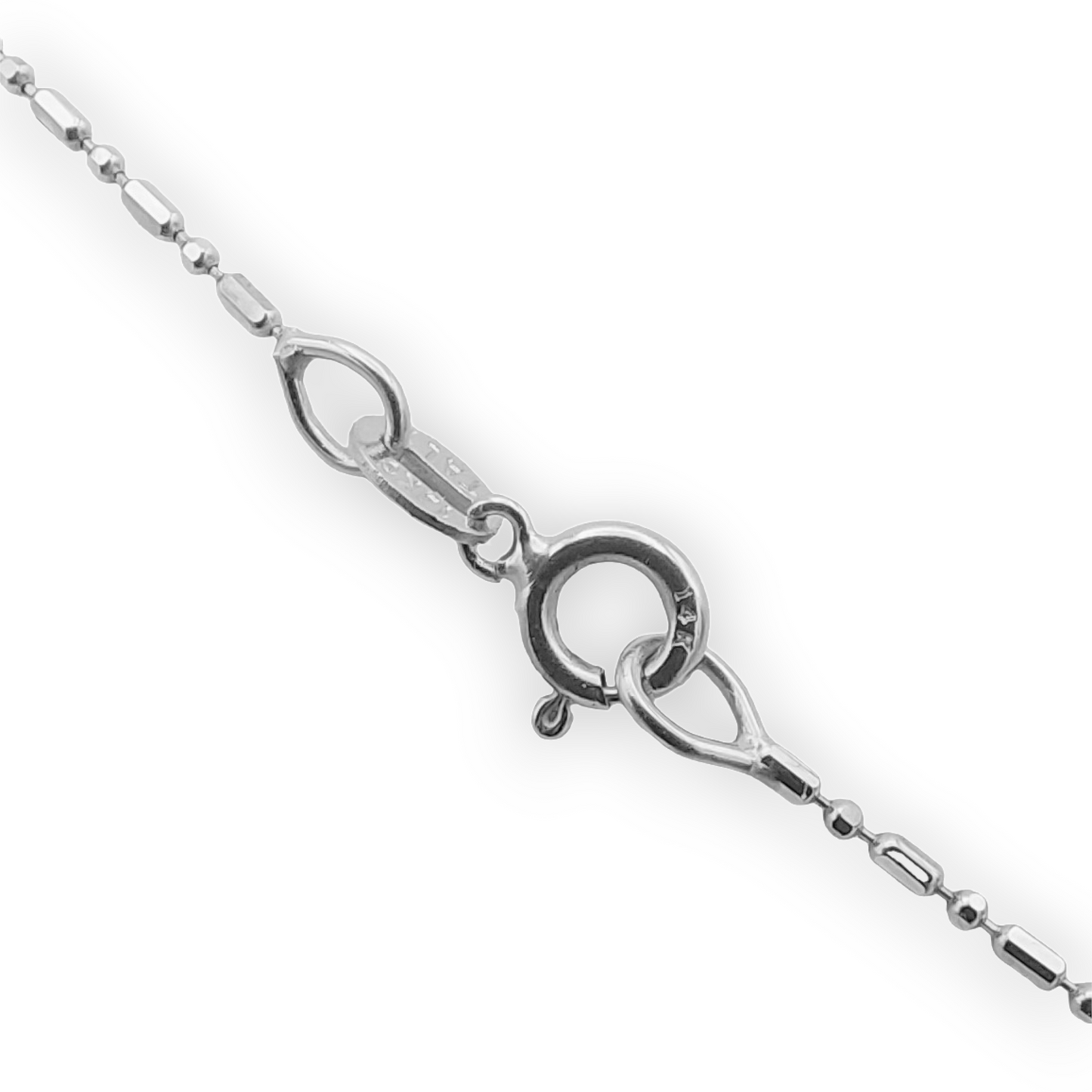 14k White Beaded Chain - 1.00 mm