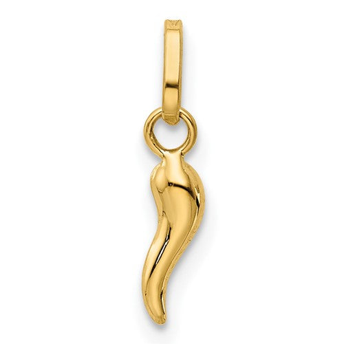 14k Semi-Solid 12 mm Italian Horn Charm
