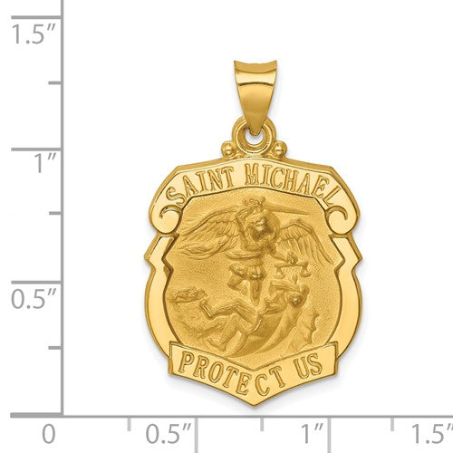 14k St. Michael Badge Medallion - 28 mm