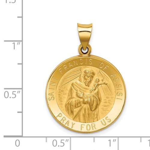 14k St. Francis of Assisi Medallion - 30 mm
