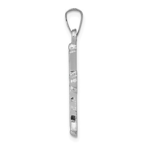 14k White Cross Pendant