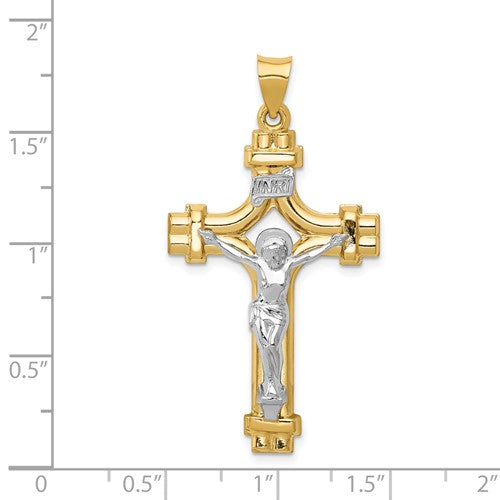 14k Two-Tone Crucifix Pendant