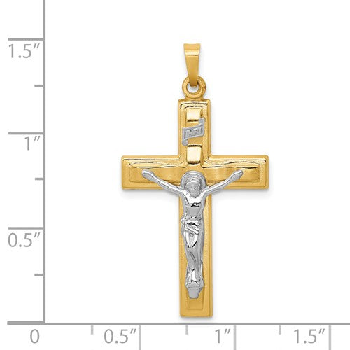 14k Two-Tone Crucifix Pendant