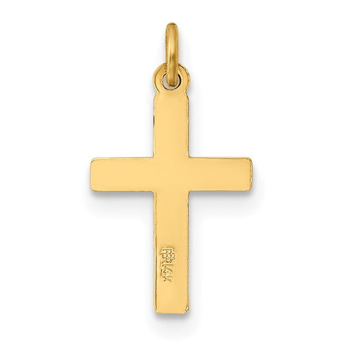 14k Yellow Gold Cross Charm Pendant