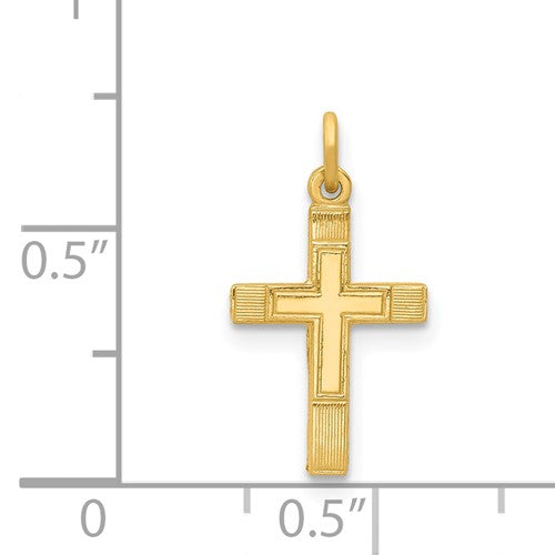 14k Yellow Gold Cross Charm Pendant