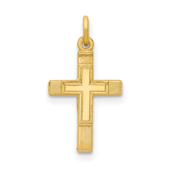 14k Yellow Gold Cross Charm Pendant