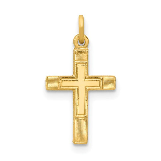 14k Yellow Gold Cross Charm Pendant