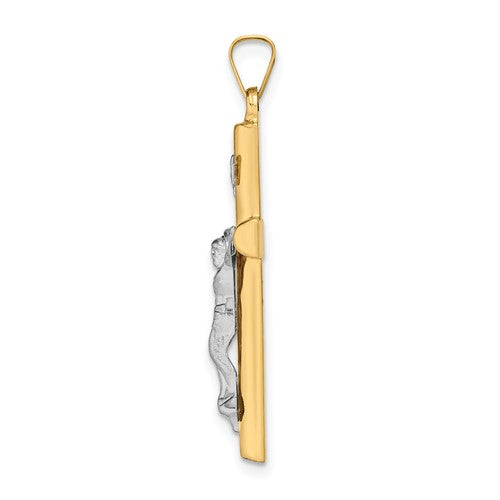 14k Two-Tone Crucifix Pendant