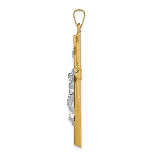 14k Two-Tone Crucifix Pendant