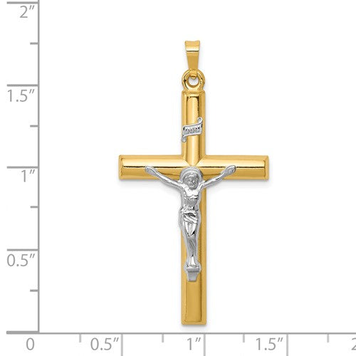 14k Two-Tone Crucifix Pendant