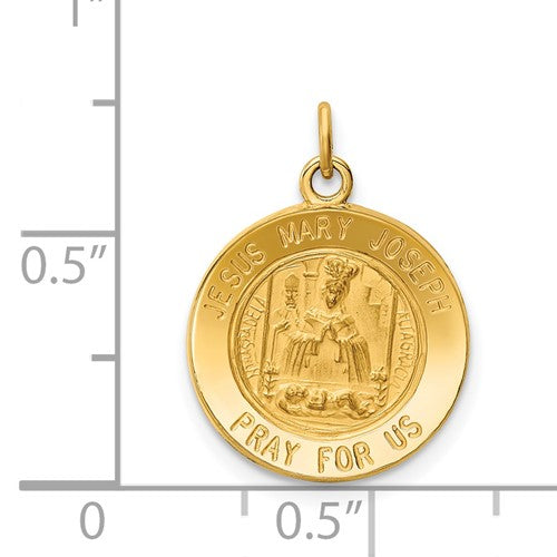 14k Jesus Mary Joseph Medallion - 20 mm