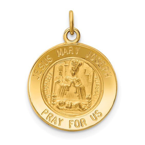 14k Jesus Mary Joseph Medallion - 20 mm