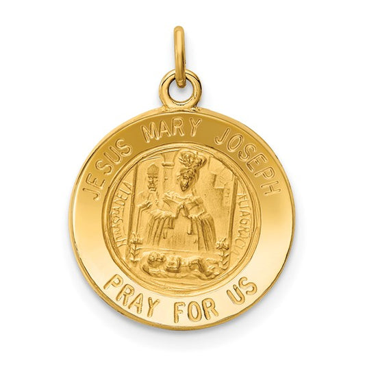 14k Jesus Mary Joseph Medallion - 20 mm