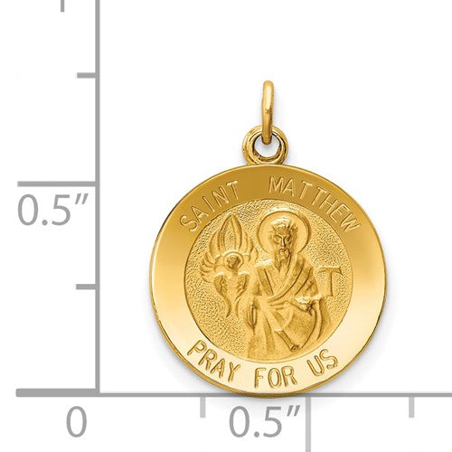 14k St. Matthew Medallion - 23 mm