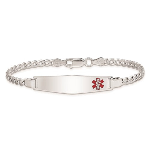 Sterling Silver Medical ID Cuban Link Bracelet