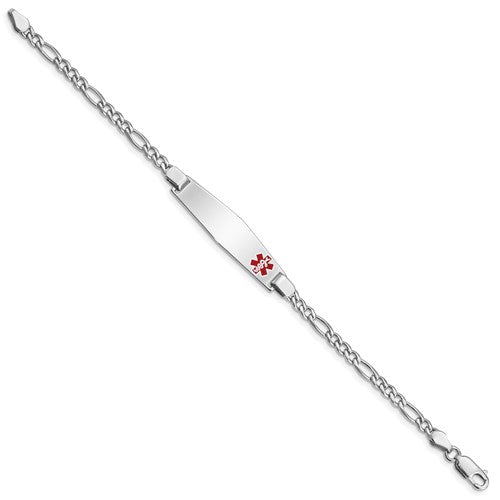 Sterling Silver Medical ID Figaro Bracelet