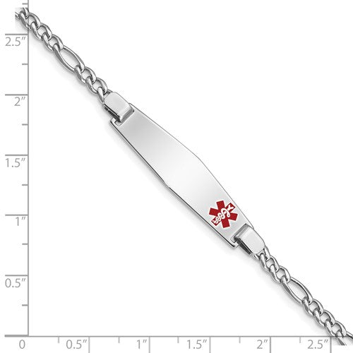 Sterling Silver Medical ID Figaro Bracelet