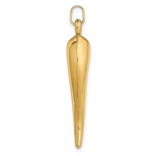 14k Italian Horn Pendant 12.7 mm