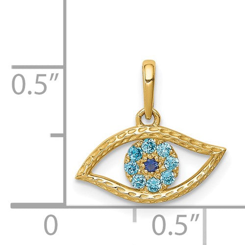 14k Blue CZ Eye Charm