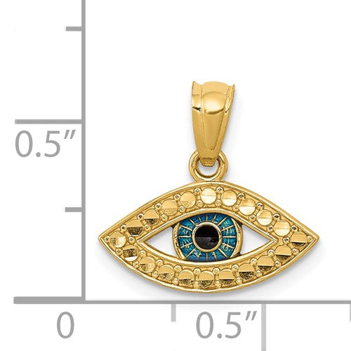 14k Enameled Eye Charm