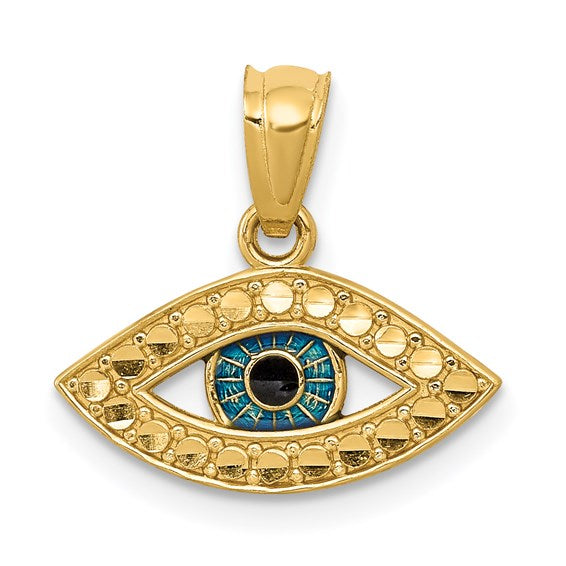 14k Enameled Eye Charm