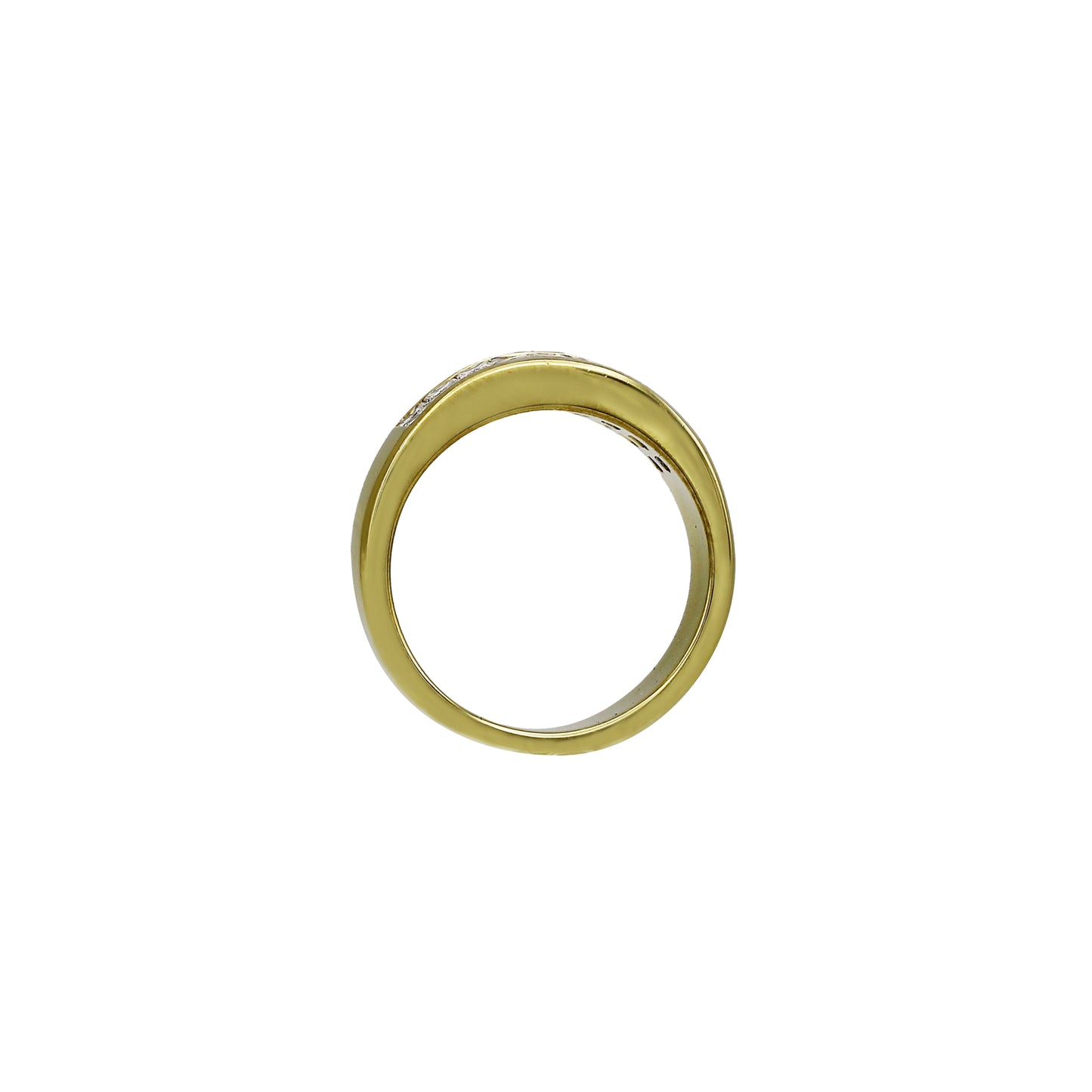 18k Yellow Gold Princess-Cut Invisible Setting Diamond Wedding Band