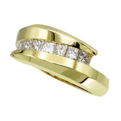 18k Yellow Gold Princess-Cut  Diamond Fancy Style Ring - 1.40ct TDW