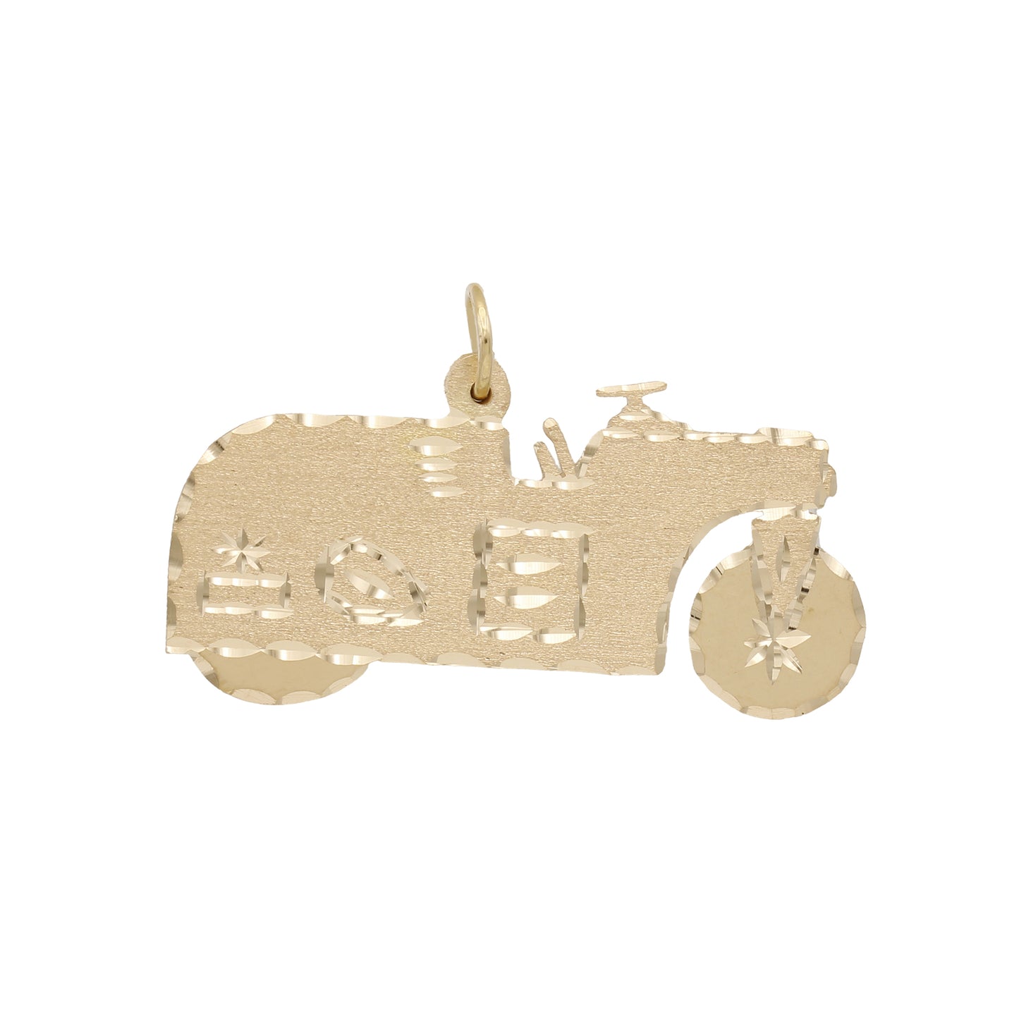 14k Yellow Gold Tractor Charm Pendant