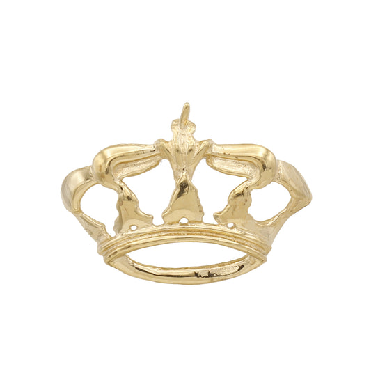 14k Yellow Gold Crown Charm Pendant